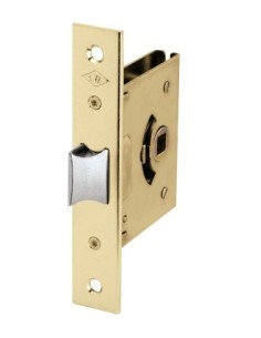 Picaporte puerta latonado madera embutir sinporte