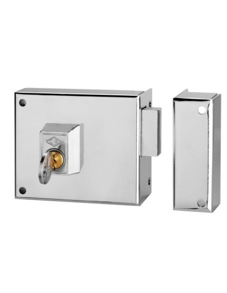 Cerradura sobreponer 80x60mm niquelado sin paletón