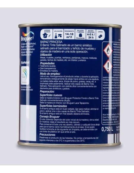 Barniz madera satinado interior/exterior sintético 750 ml