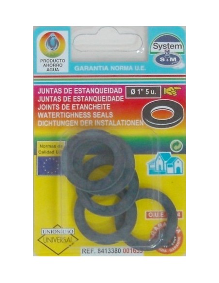 Junta fontanería plana goma 5 ud