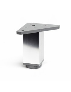 Pata mueble cuadrada aluminio cromo brillo