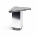 Pata mueble cuadrada aluminio cromo brillo