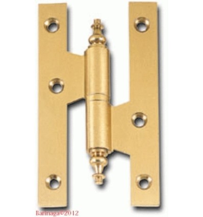 Pernio canto cuadrado con remate 100x57 mm latón 215LX