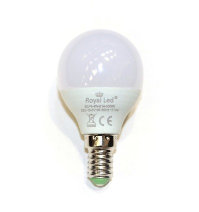 Lámpara LED esférica E14 4w 400 lumens