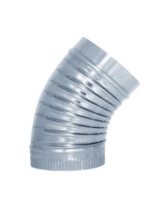 Codo tubo estufa rizado acero galvanizado 45 grados