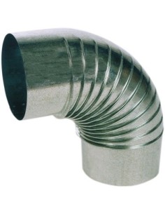 Codo tubo estufa rizado acero galvanizado 90 grados