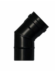 Codo estufa pellet ø80 mm acero esmaltado negro