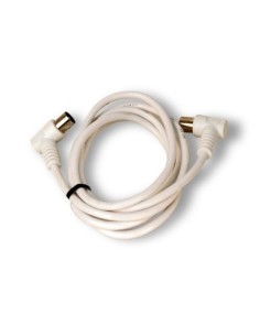 Prolongador cable antena acodado blanco