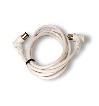 Prolongador cable antena acodado blanco