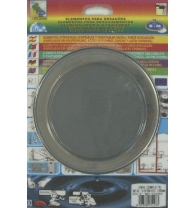 TAPA BOTE SIFONICO EMBELL.INOX COMPLETA IN. S&M