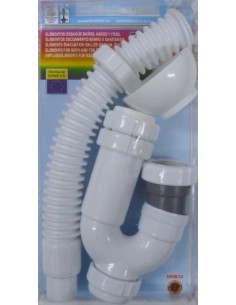 SIFON EVAC CURVO 1" 1/2X40MM EXTENSION FLEXIBLE S&M