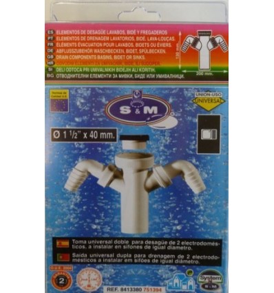 TOMA DESAGUE LAVADORA DB S&M