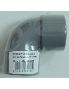 CODO EVAC M-H 87º 40MM PVC S&M