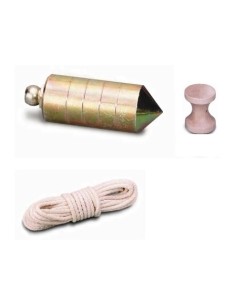 Plomada hierro latonado nuez madera