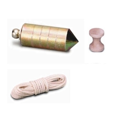 Plomada hierro latonado nuez madera