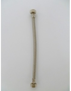 Latiguillo fontanería inoxidable-caucho Hembra-Hembra 20 cm