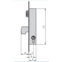 Cerradura metálica embutir niquelado rodillo/gancho