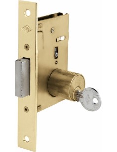 Cerradura madera embutir latonado sin paletón