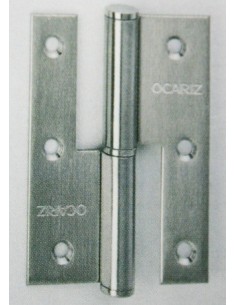 Pernio canto cuadrado separado sin remate 90x65 mm inoxidable 304