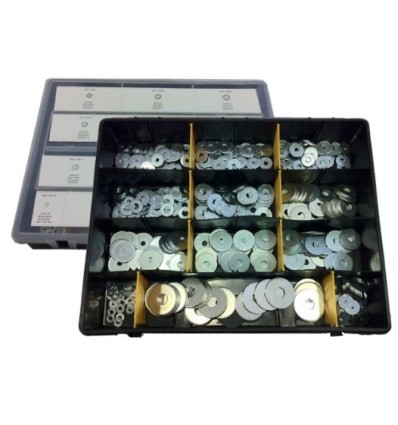 ESTUCHE DE ARANDELAS DE HIERRO GALVANIZADO 475PCS