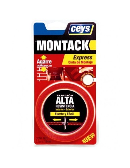 CINTA DOBLE CARA CEYS MONTACK EXPRESS 2.5MT X 19MM BLISTER