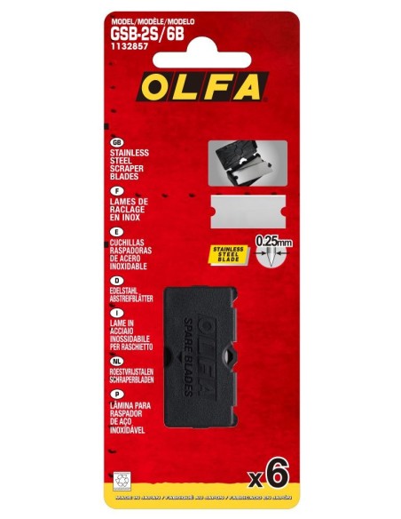 PACK DE 6 CUCHILLAS PARA GSR-2 40X18 MM