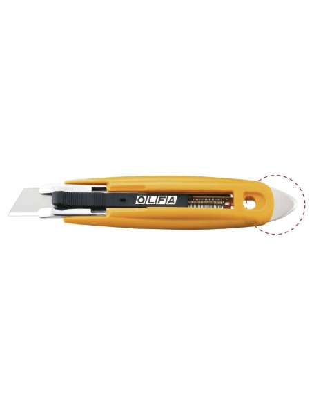 Cúter seguridad con cortador de precinto retracción cuchilla semiautomática SK-9 OLFA