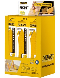 CUTER DE SEGURIDAD DESECHABLE CON CUCHILLAS OCULTAS SK-15 EN CAJA DISPENSADORA