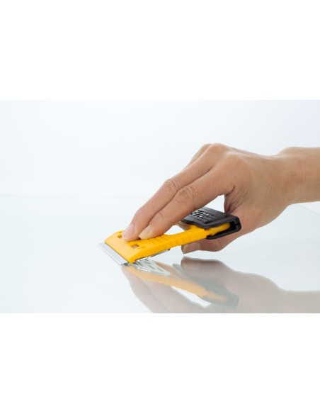 RASCADOR DE VIDRIO CUCHILLA INOXIDABLE CON 3 CUCHILLAS EXTRA DE 18 MM X 120 MM