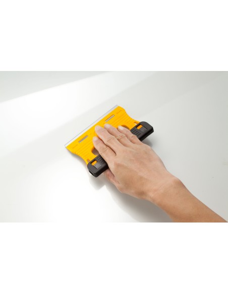 RASCADOR DE VIDRIO CUCHILLA INOXIDABLE CON 3 CUCHILLAS EXTRA DE 18 MM X 120 MM