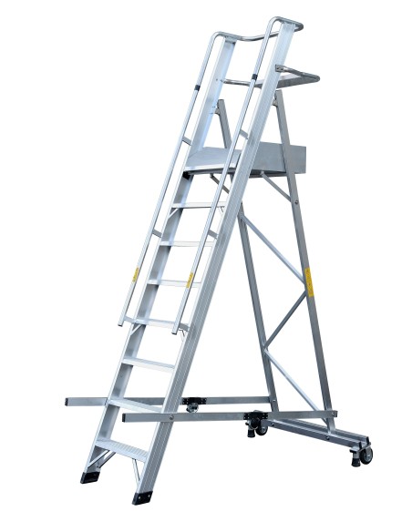 Escalera de tijera de aluminio con plataforma Eterna