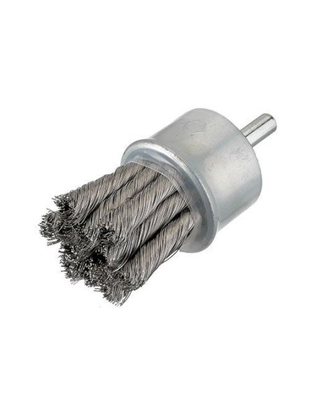 CEPILLO ALAMBRE TRENZADO DE ACERO CON VASTAGO DE 6 MM FILAMENTO 0.35 MM (30X29)