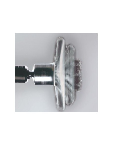 CEPILLO PINCEL ALAMBRE TRENZADO DE INOX CON VASTAGO DE 6 MM FILAMENTO DIAMT 0.35