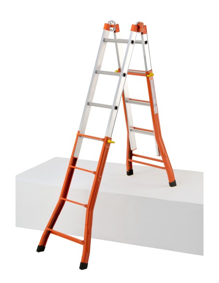 ESCALERA TELESCOPICA MULTIPOSICION MIXTA PEPPINA 125 KG (4+4 PELDAÑOS)