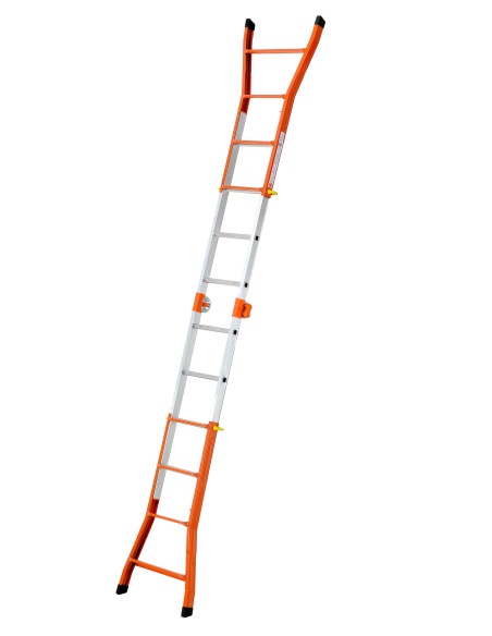 ESCALERA TELESCOPICA MULTIPOSICION MIXTA PEPPINA 125 KG (4+4 PELDAÑOS)