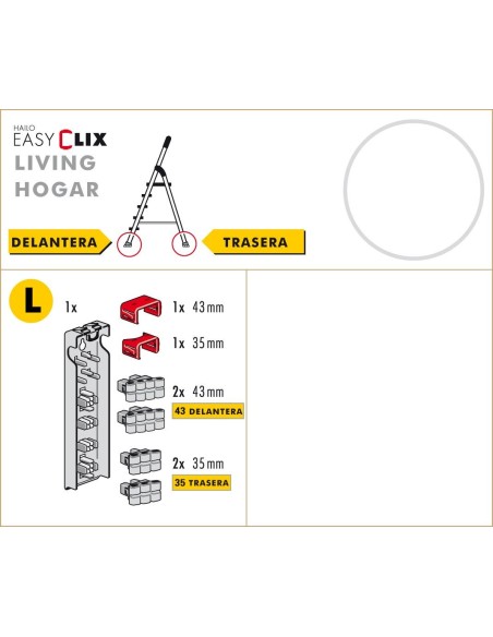 JUEGO DE 4 TACOS EASYCLIX LIVING (HOGAR) TAMAÑO L