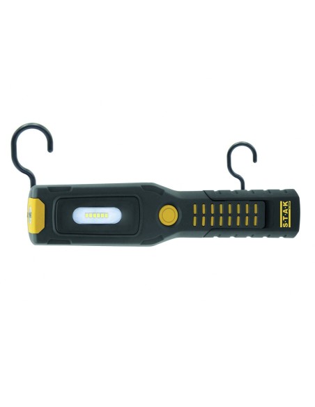 LUZ TRABAJO + LINTERNA LED RECARGABLE CON GANCHOS E IMAN BASE REGULABLE ALAMO