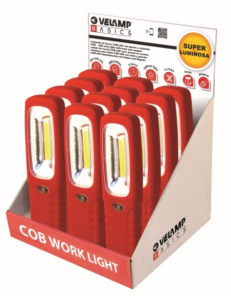LAMPARA DE TALLER COB LED CON GANCHO Y IMAN