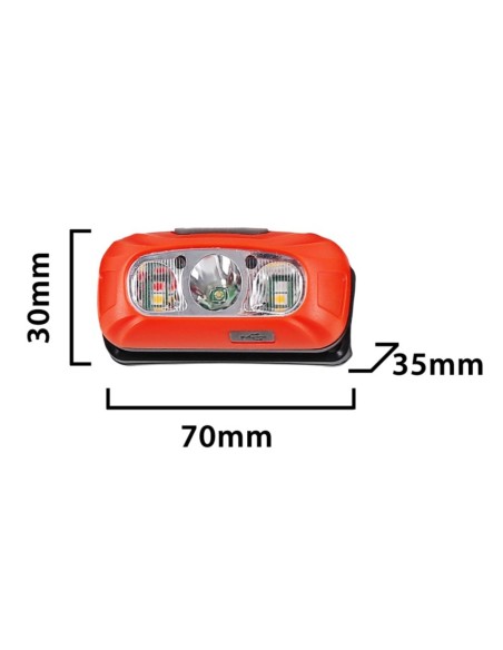 LINTERNA FRONTAL DE 230 LM CON INTERRUPTOR SIN CONTACTO RECARGABLE VULCAN
