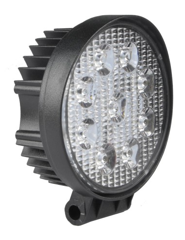 LUZ DE TRABAJO REDONDA DE 12/24 V, 27 W Y 1800 LUMENES, IP67