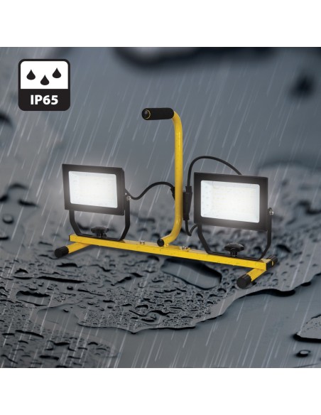 PROYECTOR LED DE 2X50W. TRIPODE, CABLE DE 3 M H05RN-F 3G1.0MM2