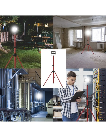 FOCO DE TRABAJO LED SMD 20W IP65 6500K CON TRIPODE Y CABLE 3MT LIGHT PAD 2