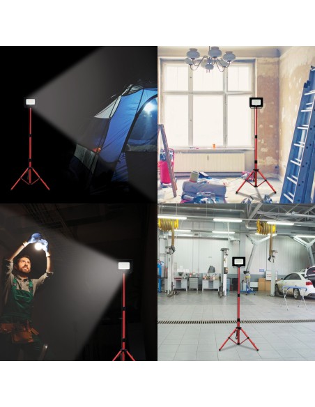 FOCO TRABAJO LED SMD IP65 50W NEGRO 4000K CON TRIPODE Y CABLE DE 3M WAINGRO