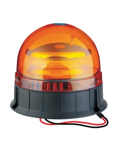 BALIZA GIRATORIA DE 12/24 V CON BASE PLANA Y 2 CABLES 20W COLOR NARANJA