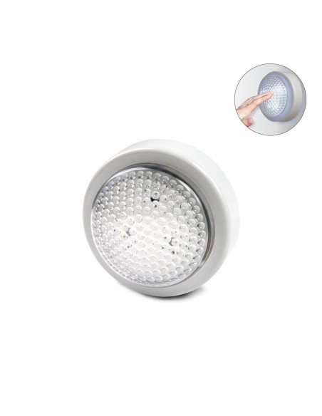 LAMPARA LED DE UN TOQUE REDONDA BLANCA PUSHLIGHT