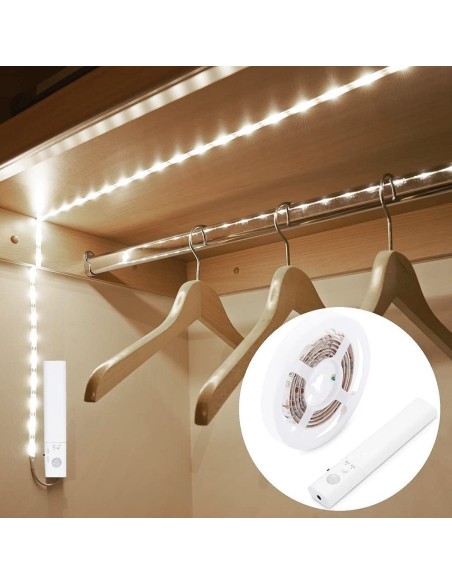 KIT DE TIRAS LED DE 4000K (4AA NO INCLUIDAS) Y DETECTOR DE PRESENCIA SILK