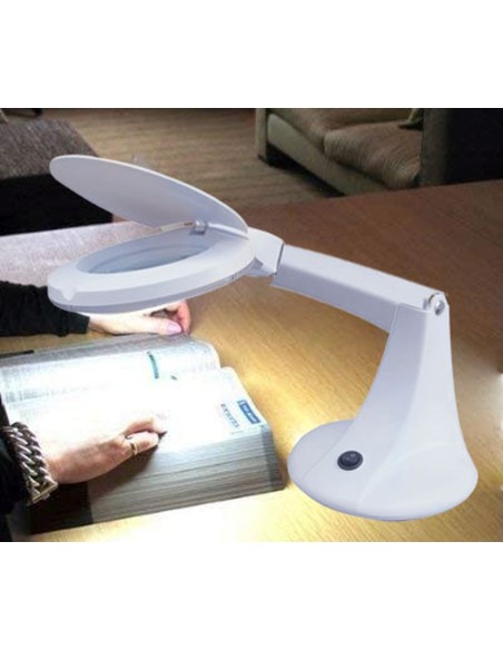LAMPARA LED CON LUPA DE 3 Y 12 DIOPTRIAS
