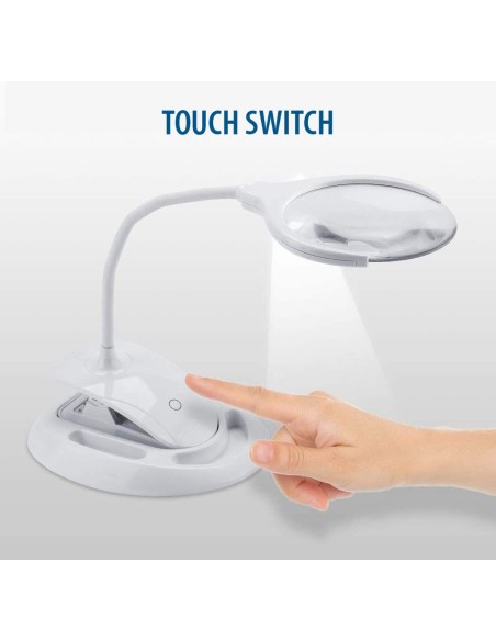 LAMPARA LED CON LENTE RECARGABLE 3X / 8X