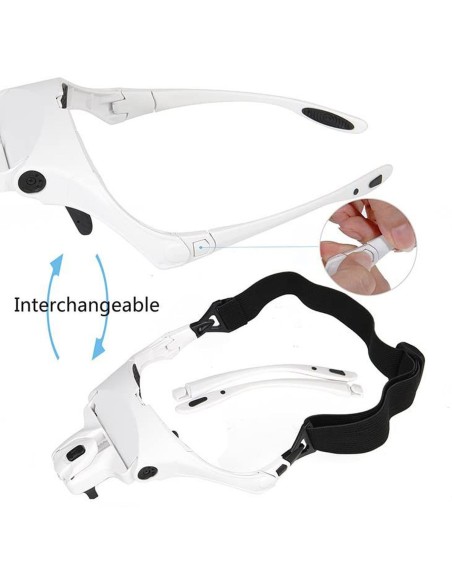 GAFAS LED CON LUPA Y 5 DIOPTRIAS INTERCAMBIABLES