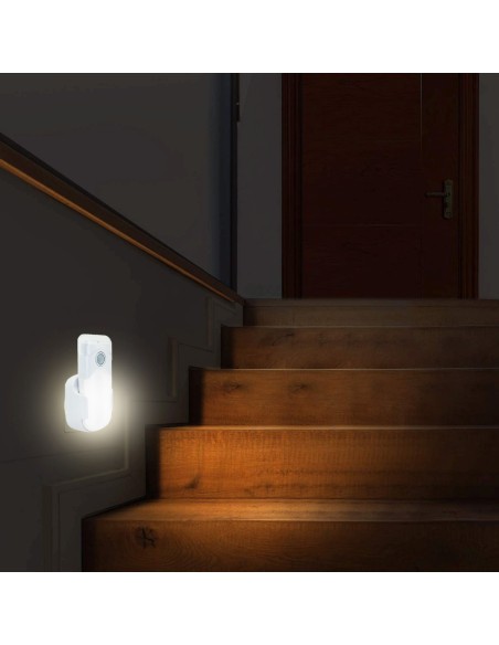 PUNTO LUZ DETECCION DE PRESENCIA + LUZ EMERGENCIA + LINTERNA LED NIGHT GUARD 2